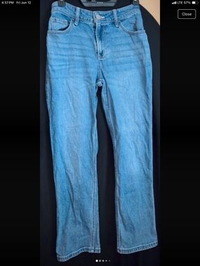 Hollister High-Rise Straight Leg Blue Denim Jeans W25